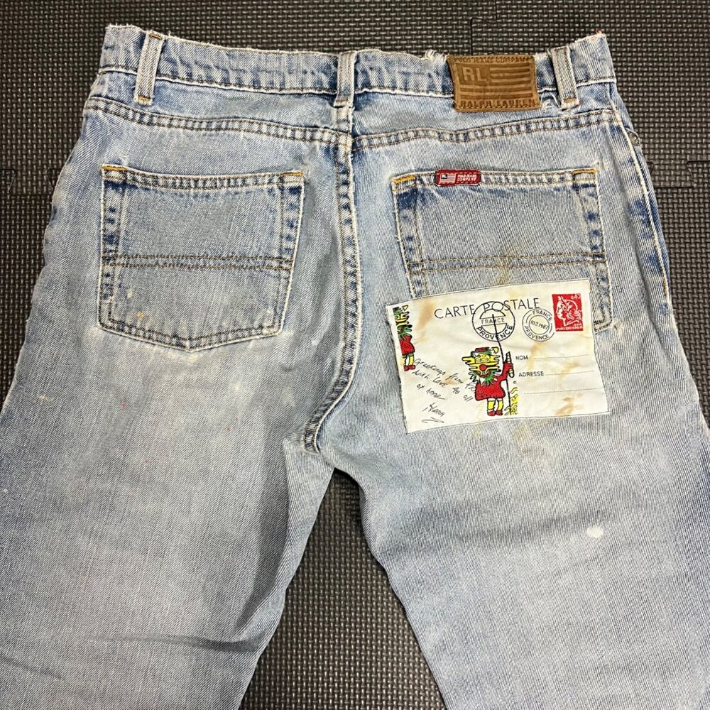 Ralph Lauren Polo Jeans Co. Distressed Light Wash Denim Mens 30x32 Relaxed Fit V - Picture 2 of 5
